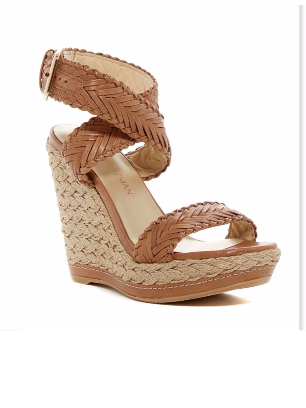 New STUART WEITZMAN Brown Espadrille Wedge Sandals